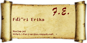 Füri Erika névjegykártya